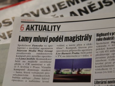 Obrázek pro článek - Marketing & Media: Lamy mluví podél magistrály