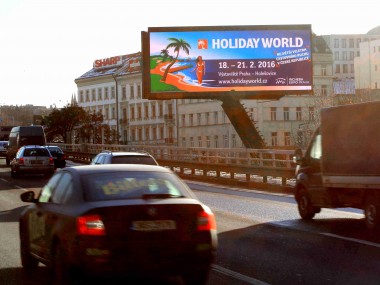 Obrázek pro článek - Veletrhy Holiday World a Top Gastro & Hotel? Také na digiboardu Wilsonova v Praze