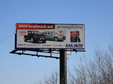 Obrázek pro článek - Reklamní kampaň AAA AUTO na bigboardech v Praze k vidění po celý rok 2016